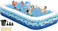 Garden Inflatable Extra Adults, Full-Sized Blow Pool Pool Family Lawn Swimming Backyard Ground Indoor Inflatable Home Above Thickened exterior 130"x72"x22" Large with for Pump, for Swimming Up Pools