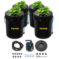 Leafy Vegetables with VEVOR Indicator DWC Kit, for Air Grow System Stone liquid 5-Gallon, Hydroponic 4-Bucket & Level Pump, Indoor/exterior