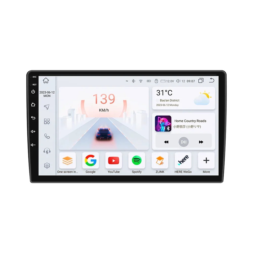 Android Screen 4+32G Navigation in-Dash Unit AM/FM Double Car GPS Auto DSP Din Android Universal Stereo Head Radio Store,YouTube QLED Carplay 1280X720 Wireless Multimedia Player,climate,Play 9"