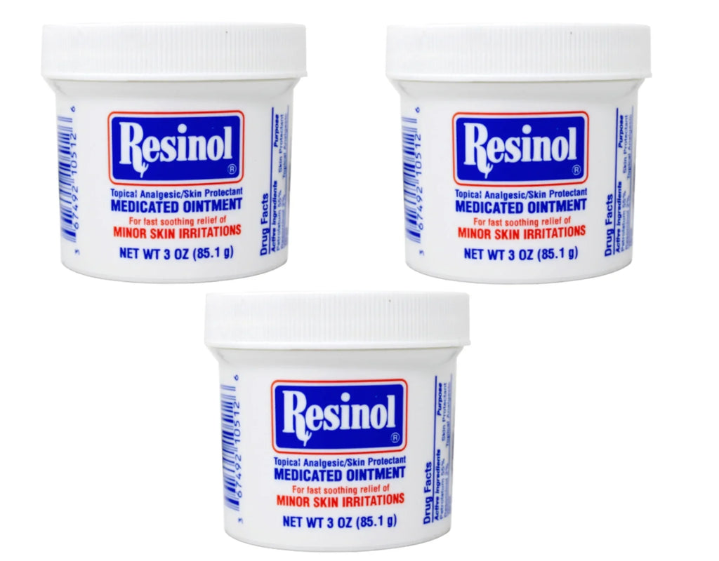 3 Ounce Relief and Medicated Resinol Protection Jar - Pack Irritations, Ointment 3 And Rashes Itch For Of Skin