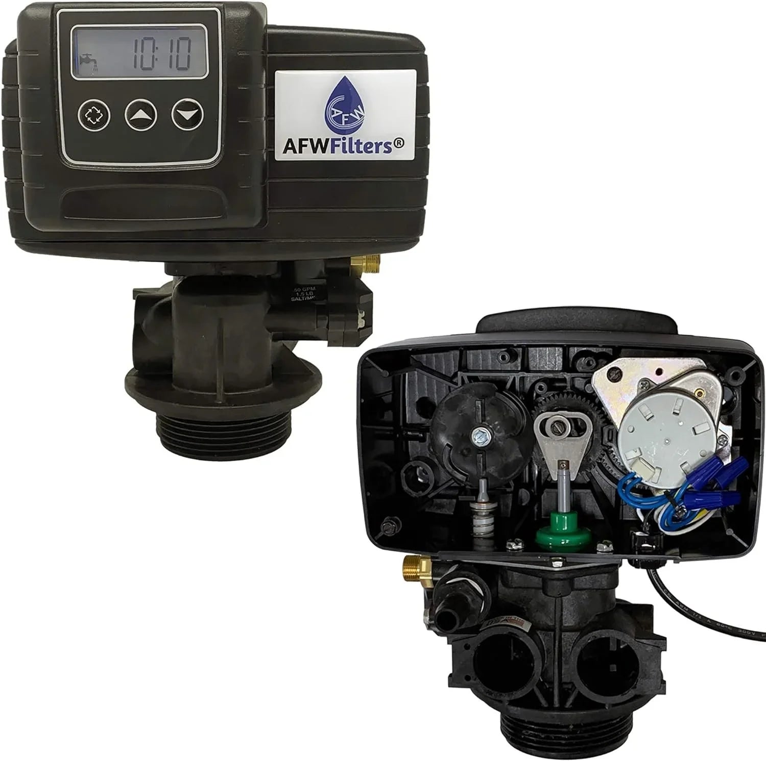 Iron Foot Home MNPT Whole 2 Mesh Pro 64k liquid Fine AFWFilters Softener and 1" with Connection, Plastic Blue Resin, Tanks cubic