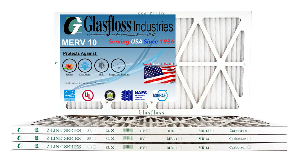 18x36x1 USA x - dimension: MERV 35.5 Furnace in Qty:4 Made Air inch) 7/8 - - (Actual x Glasfloss - 10 Filter 17.5