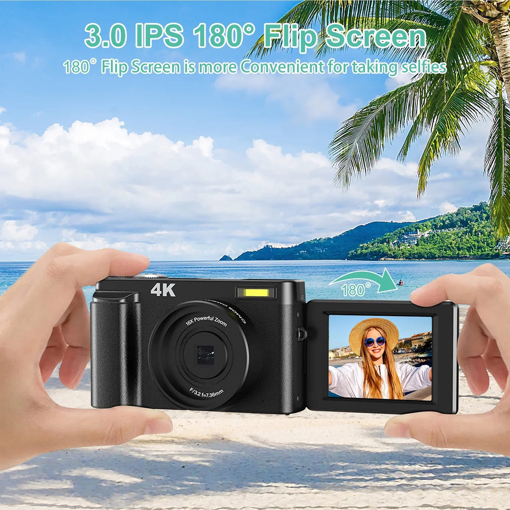 with 4K Digital Photography for YouTube 32GB Autofocus Camera 16X for Digital Camera 48MP Vlogging Cameras Zoom Video Card