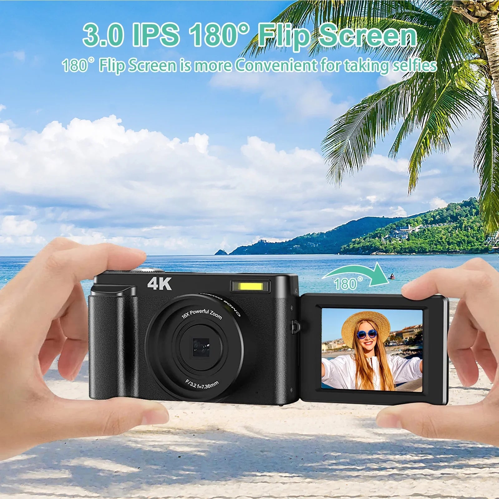with 4K Digital Photography for YouTube 32GB Autofocus Camera 16X for Digital Camera 48MP Vlogging Cameras Zoom Video Card