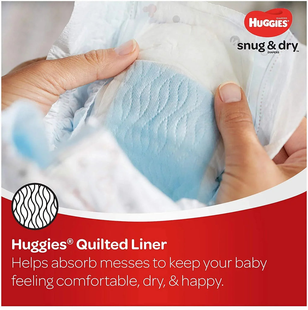Pack, 3 Snug HUGGIES Count Diapers Baby and 88 Dry dimension Big