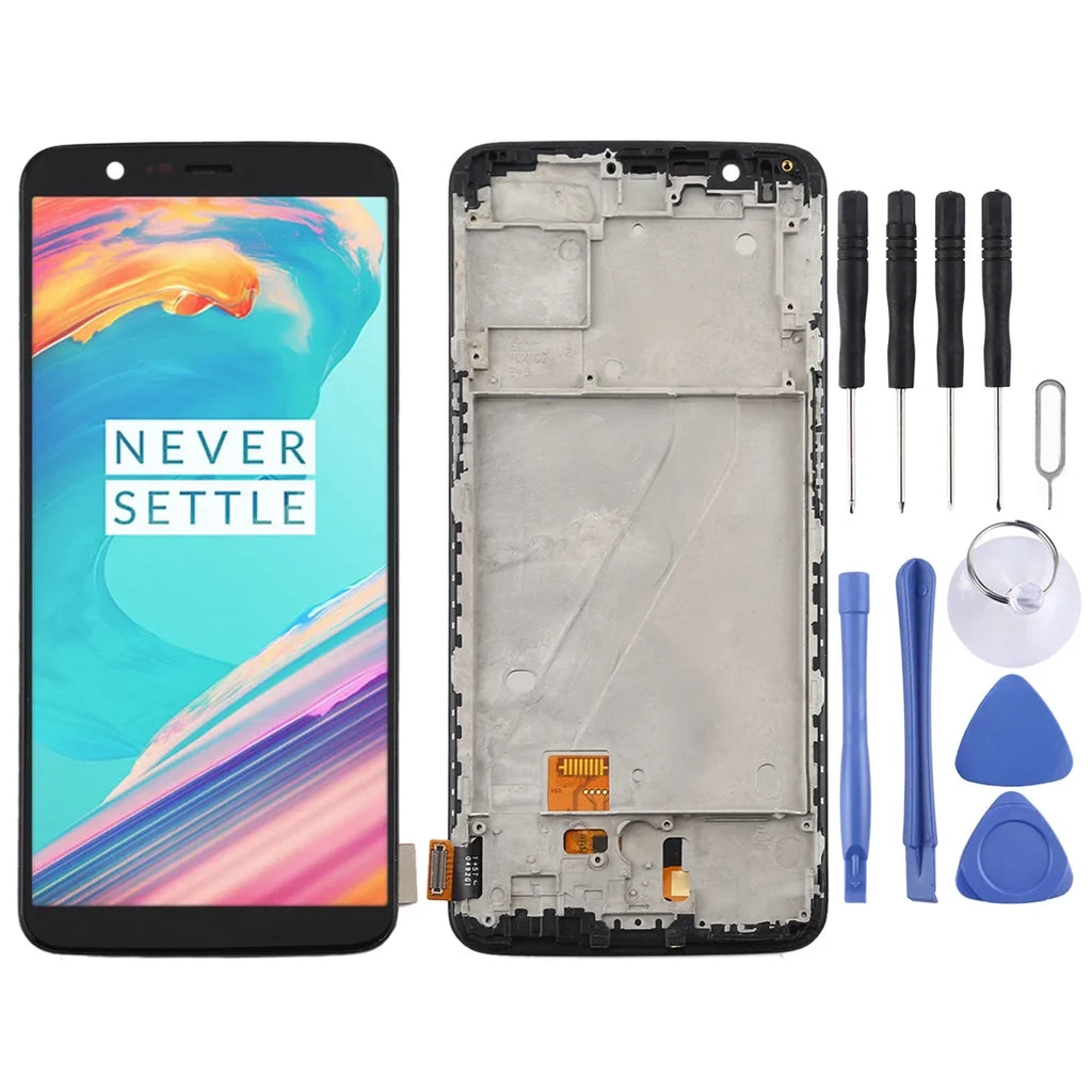 TFT Assembly Parts 5T and Digitizer Screen Cellphone A5010 Full LCD (Black) Frame Repair fabric with For OnePlus