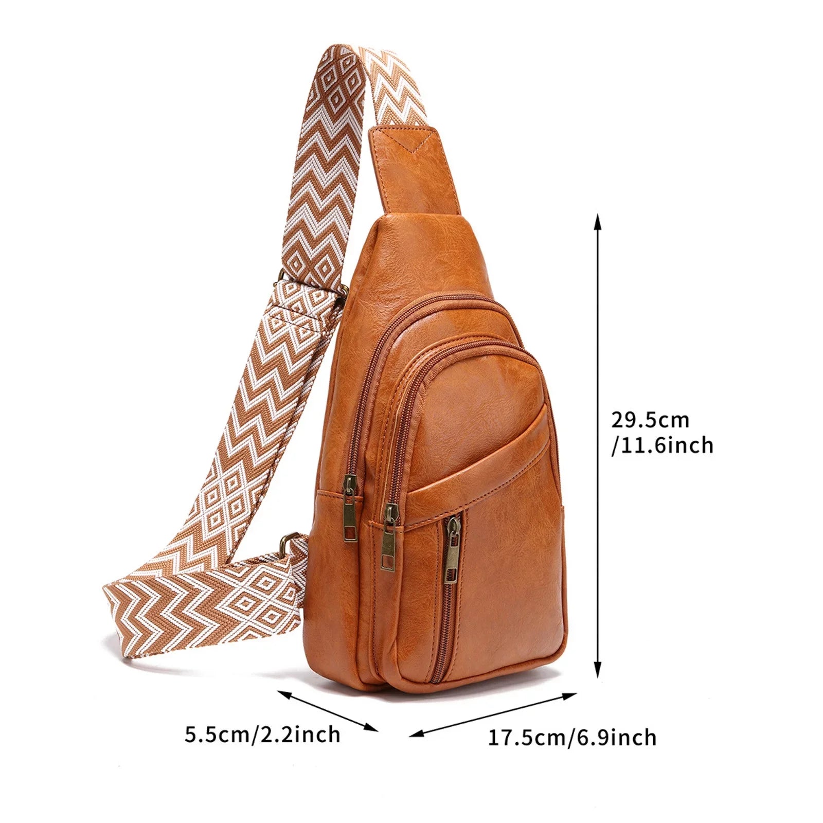 Practical Women Lightweight New Fashion Bag Casual Retro Multi Pattern Shoulder Chest Bag Bag Simple Messenger Layered