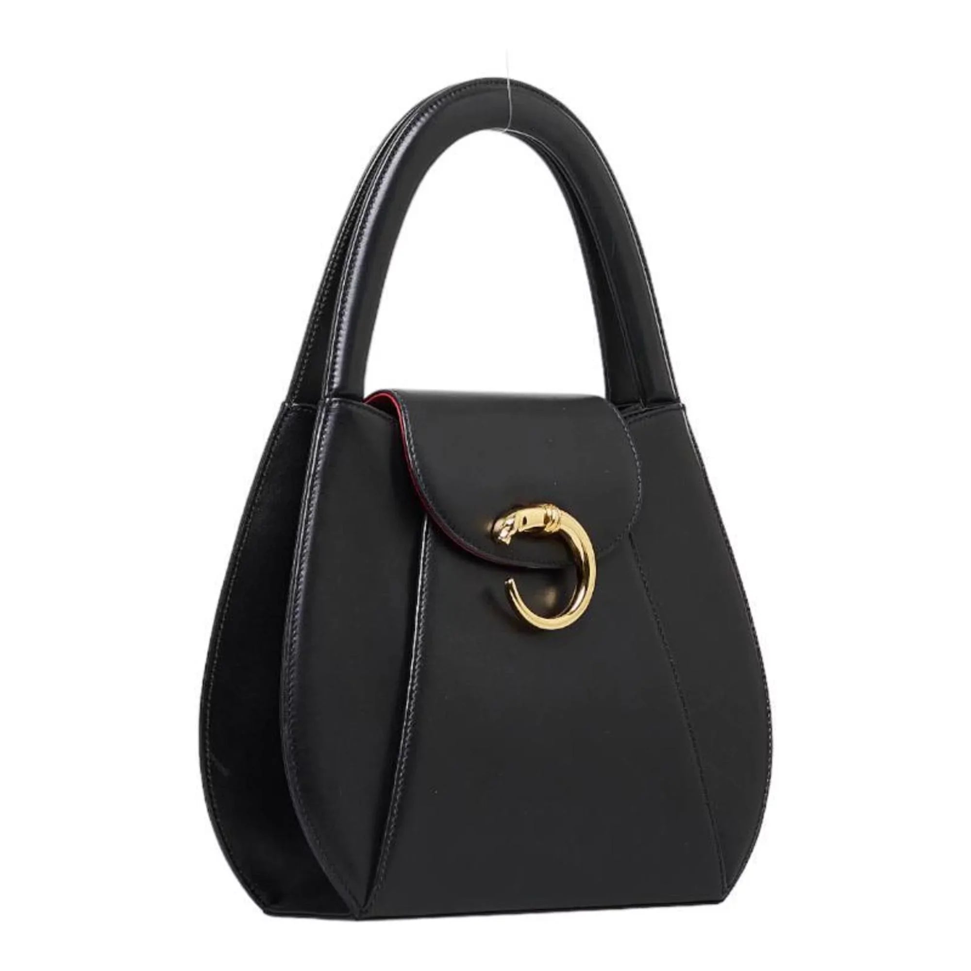 Pre-Owned gold (Good) handbag leather Panthère ladies CARTIER Cartier black