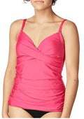 Calvin Tankini Ruched Swim Top Klein HIBISCUS Tummy-Control