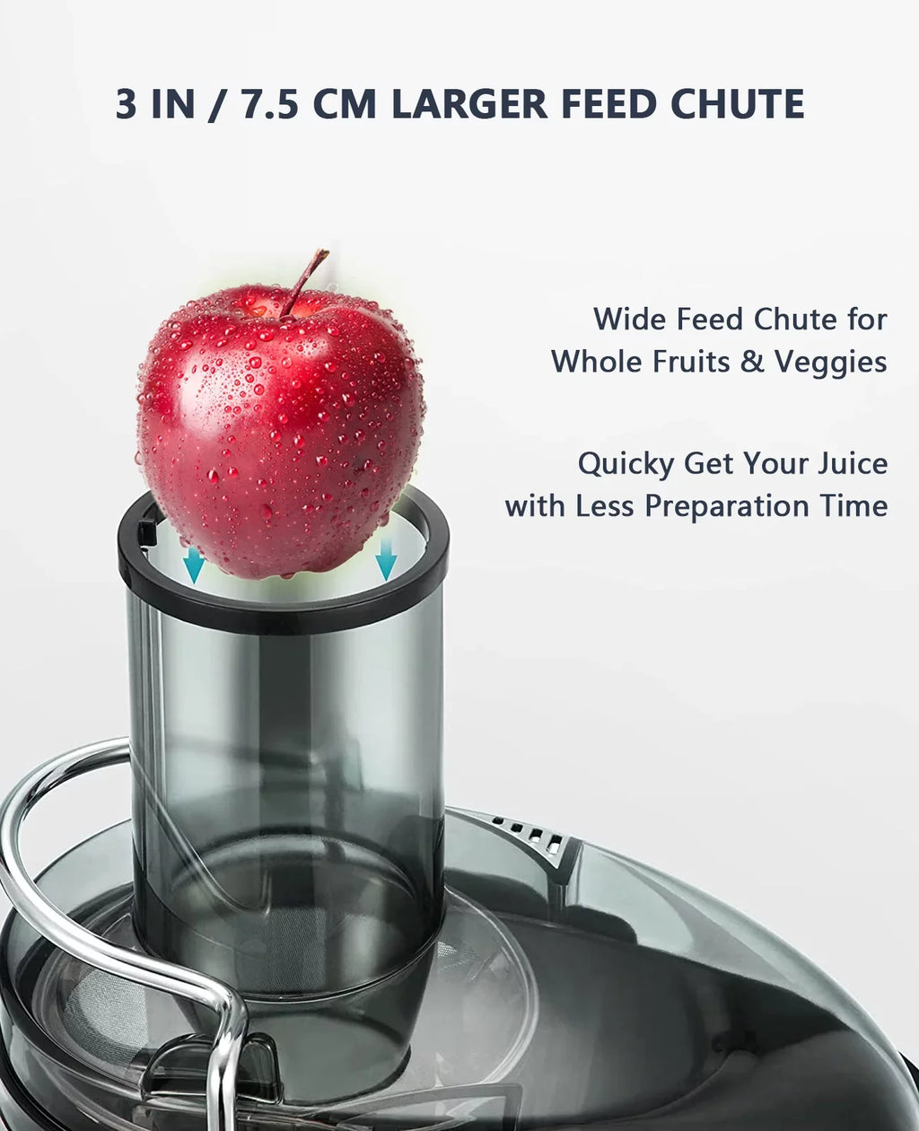 Feed Vegetables Modes 3" Centrifugal Chute Fruits 2 Juicer for & with Machine Speed -