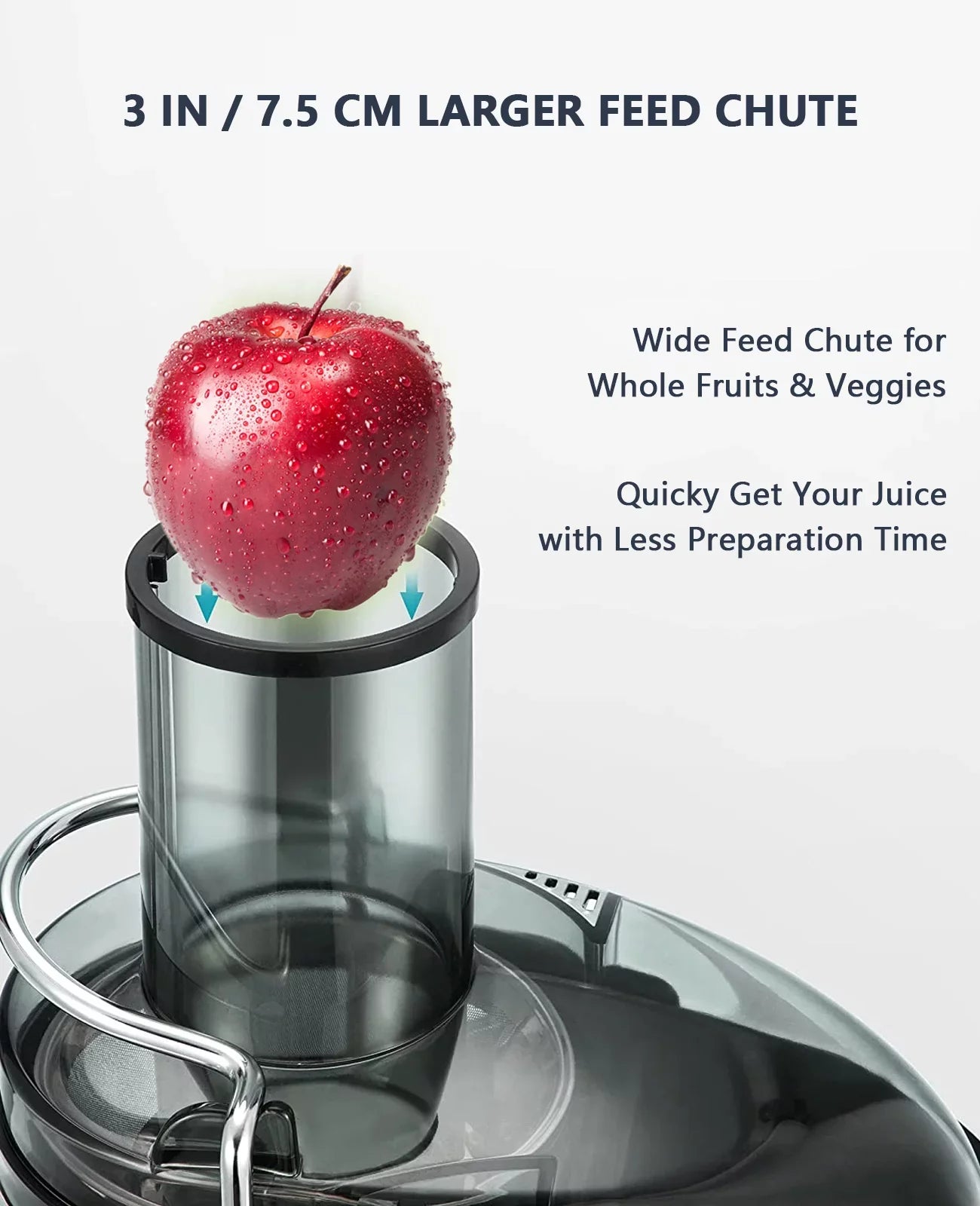 Feed Vegetables Modes 3" Centrifugal Chute Fruits 2 Juicer for & with Machine Speed -