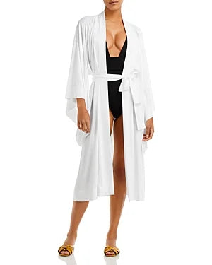 Norma Swim (XS, Cover-Up Kamali Midi Robe Women's White)