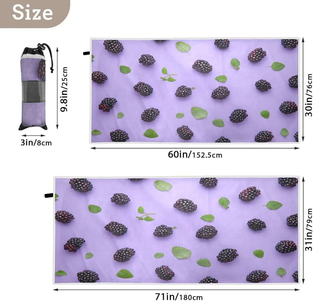 Compact - Camping for Beach Bestwell BlackBerry Dry - Towel Towel Lightweight Travel Absorbent Oversized Swimming Holiday（416） Quick Super Towels