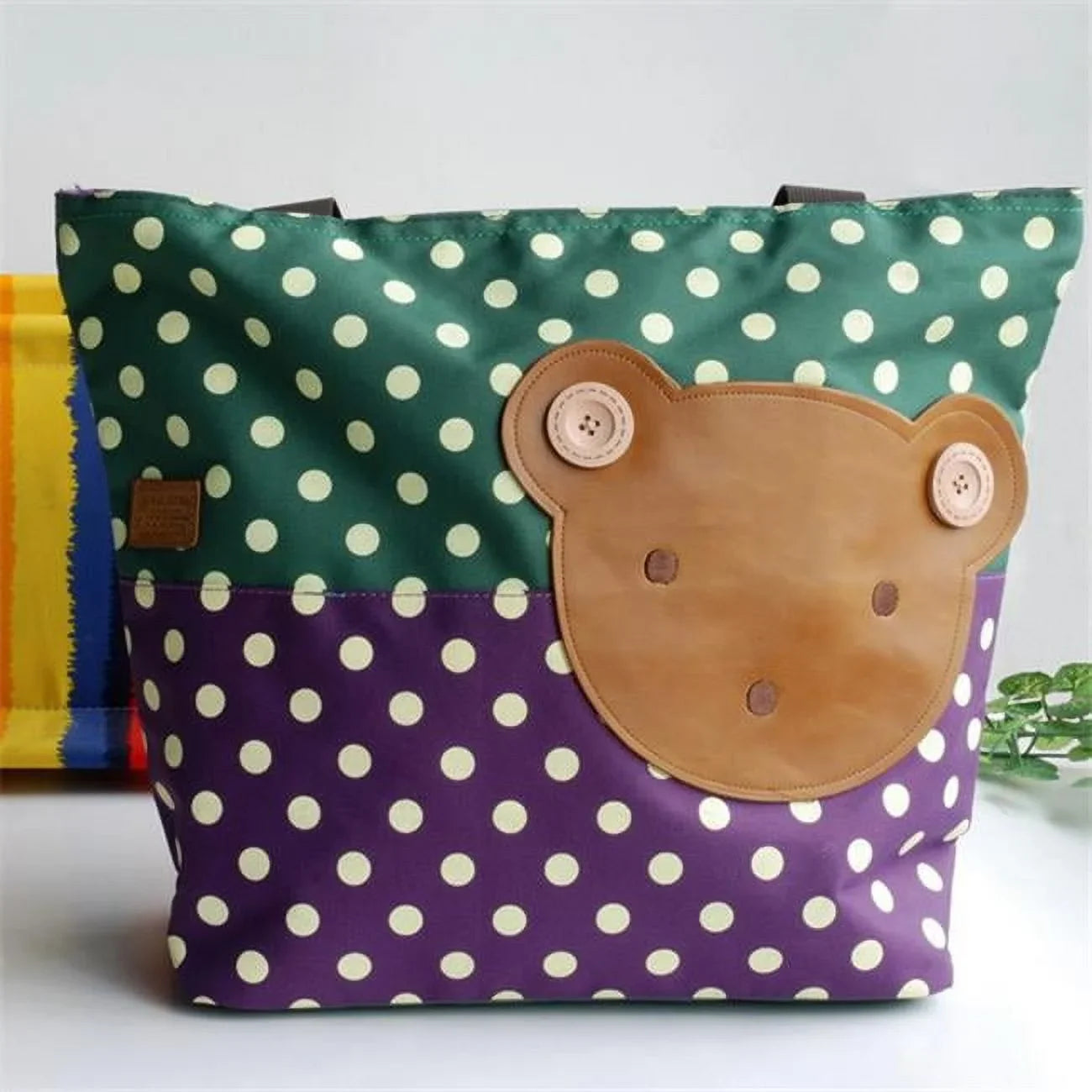 Bedding Art Bear-Green - Blancho Shopper Blancho & Bag Green Bag Kids Tote Applique Fabric