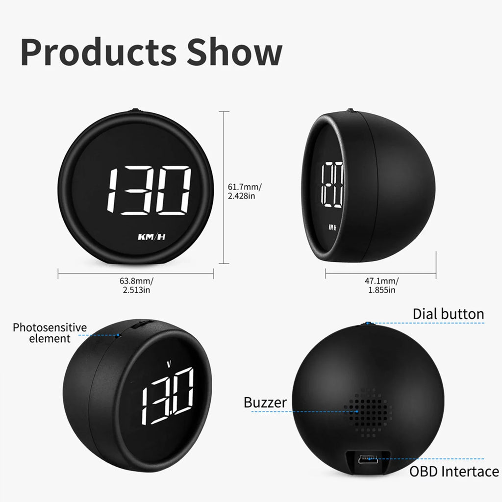 HUD Speedometer for Diagnostic Detector Car Display Safe Head-Up OBDII Driving Moobody