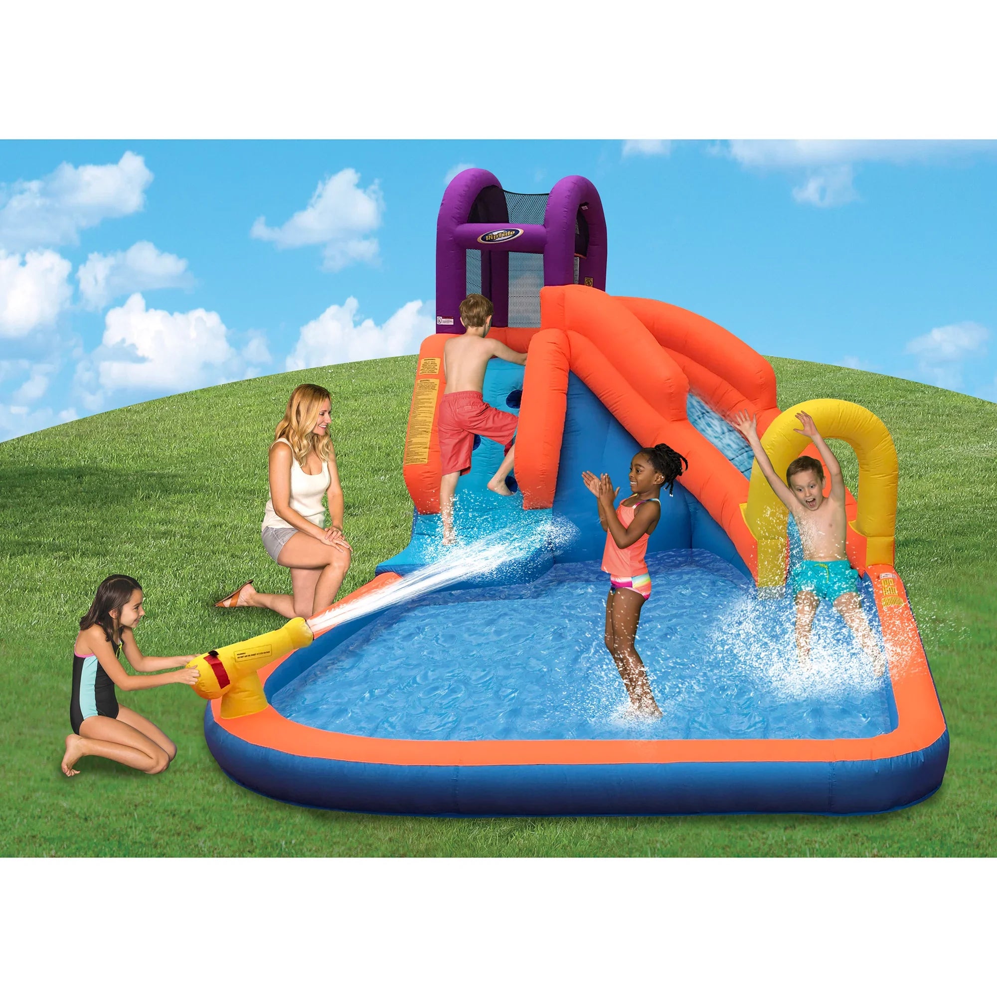Twist Tornado liquid exterior with Mega Slide Inflatable Time Kids Park Magic