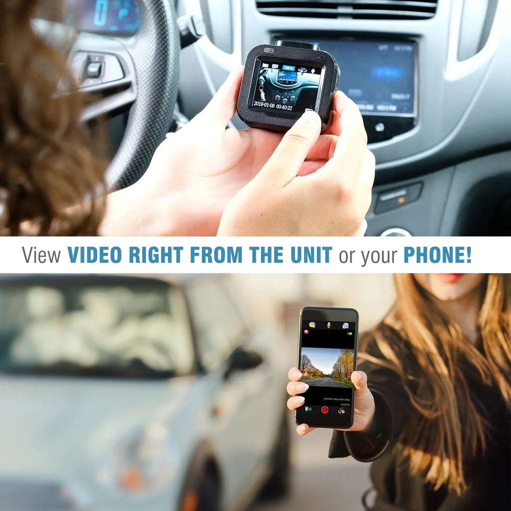 '- Car Full DashCam Wi-Fi, Camera, 1080p G-Sensor with Loop Angle Endless Recording Camera PRO and HD Wide