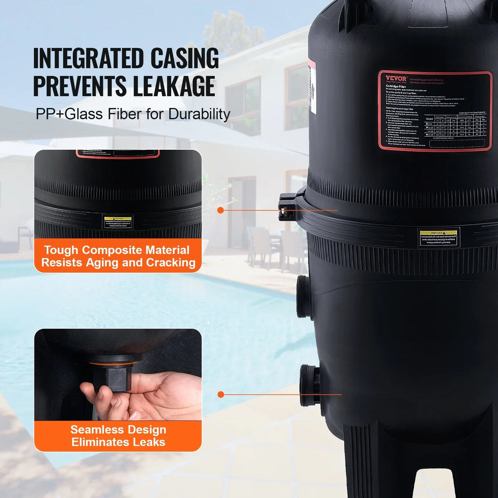 Filtration In/Above Pool Swimming Filter 425Sq.Ft SKYSHALO Pool Cartridge Ground