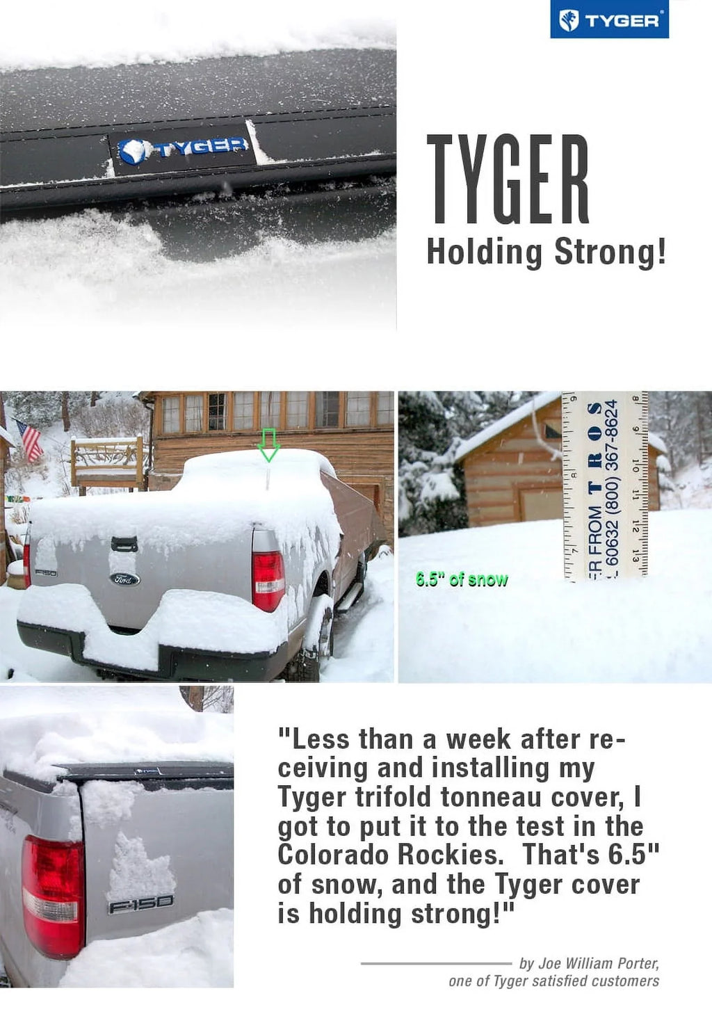 T3 Soft Tri-fold Tyger | TG-BC3F1067 6' Compatible 2019-2023 Ranger Vinyl | Bed Truck | Bed Cover with Tonneau Auto