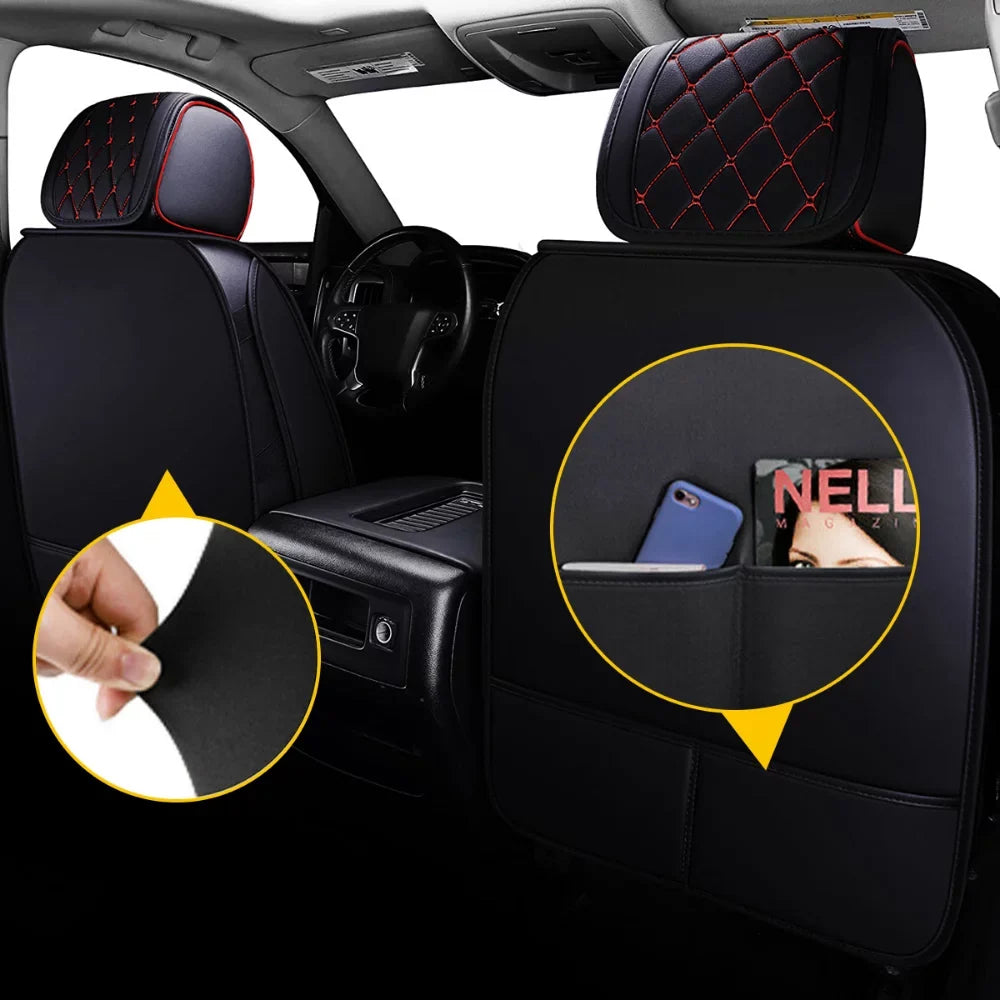 Black-Red) Crew,Double,Extended 2007-2023 Truck(Full Silverado Seat Full Cab GMC HD Car Set Sierra Fit Pickup or 1500/2500 Covers for HD 3500 Set, /