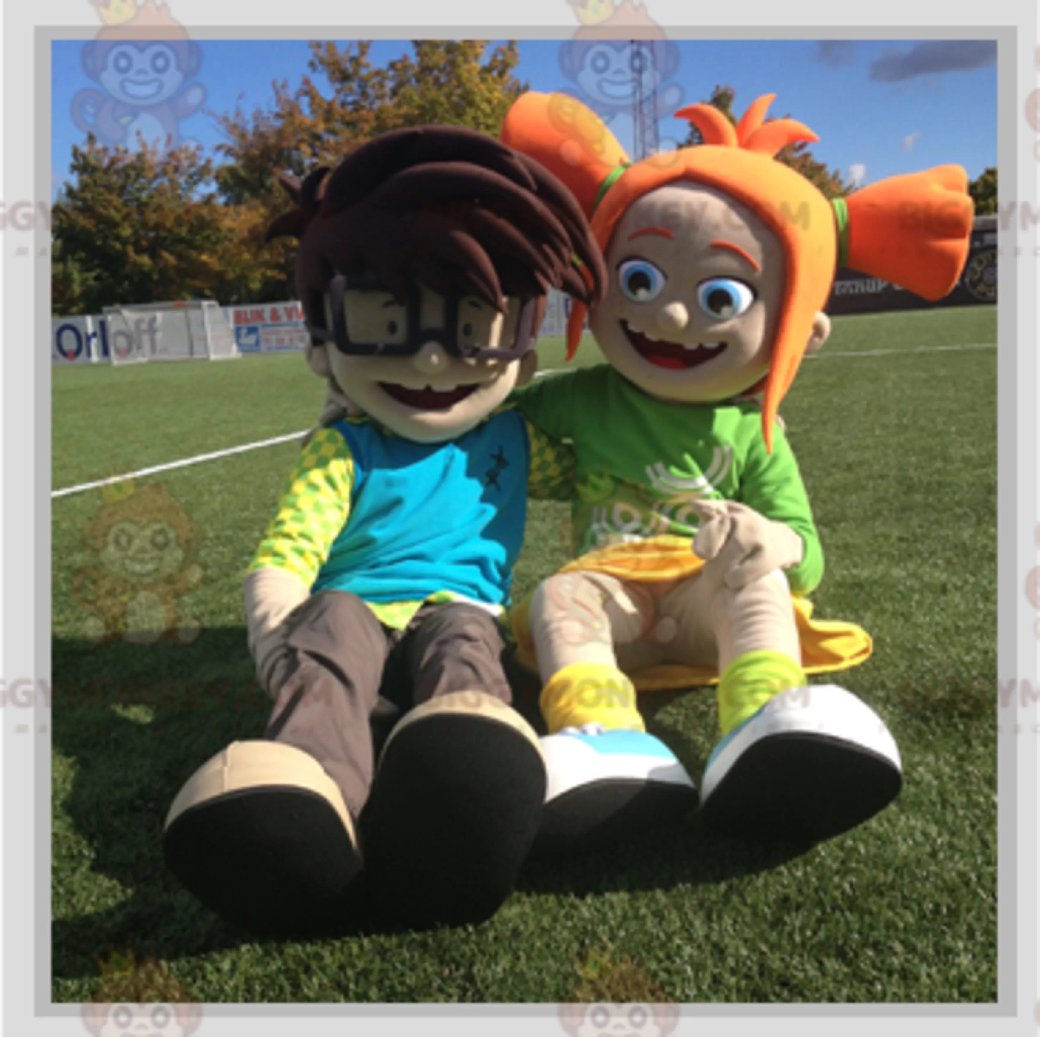 girl. schoolchildren BIGGYMONKEY™s a 2 and boy a 2 mascot