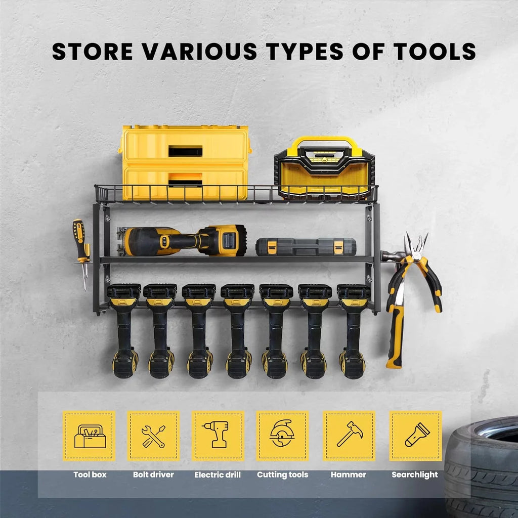 Layers Wall Holders 7 Rack Power Drill Organizer, with Storage Tool 3 Mount SPECSTAR