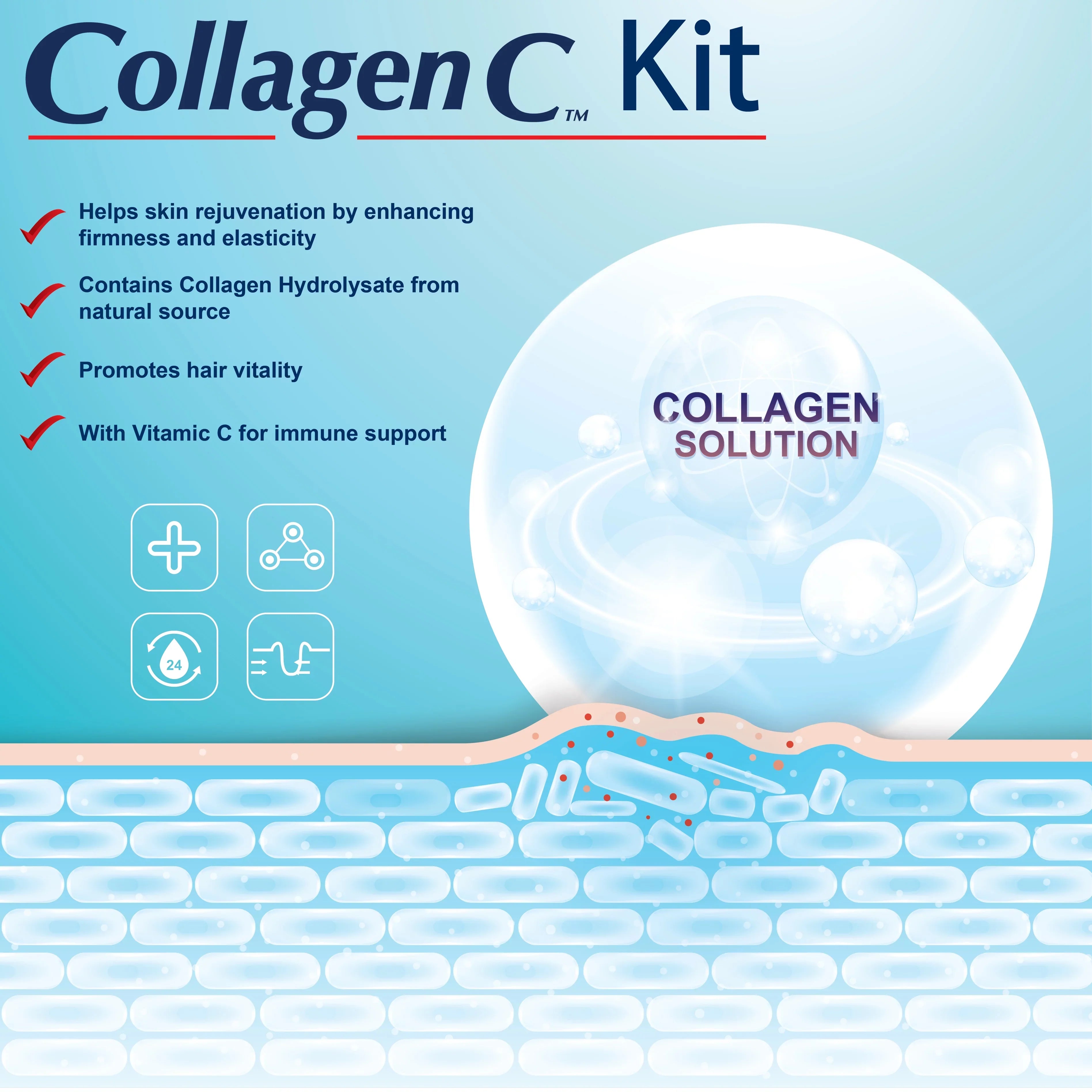 '- 2 C® Collagen Collagen Hair-skin-nails-joints Piece for Kit