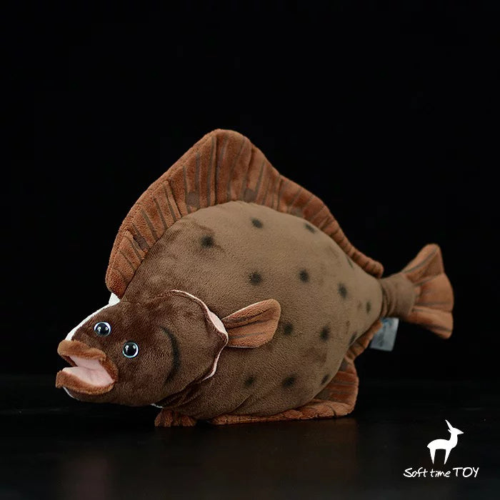 Gift Flounder Doll Kids Sea Animal Toy 40cm Brown Fish Soft Stuffed Ocean Plush