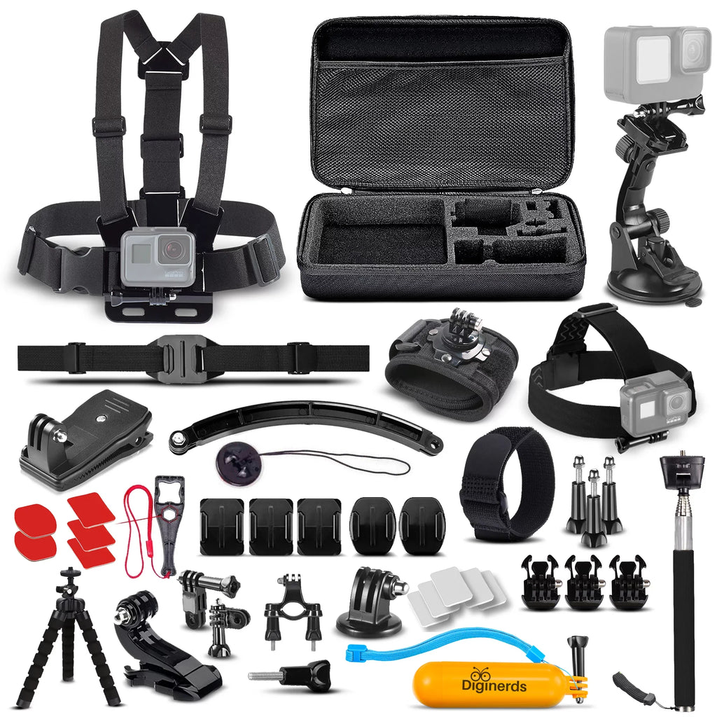 Action Kit, DiGiNerds for Insta360, - 50-in-1 Accessory GoPro, AKASO Compatible Fusion, Camera DJI,