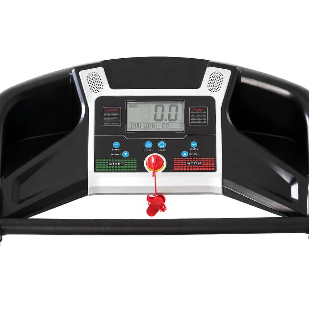 Bluetooth Home Machine Running with Double with Speaker Foldable Electric Incline: Treadmill Pulse Sensor, Absorption, 3.5HP Automatic Shock