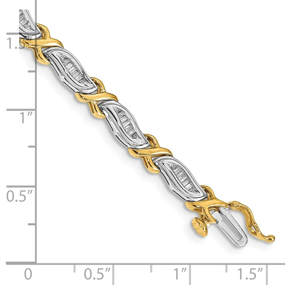Diamond Baguette Bracelet 1ct. 14k QBM4615-100-WYA Two-Tone