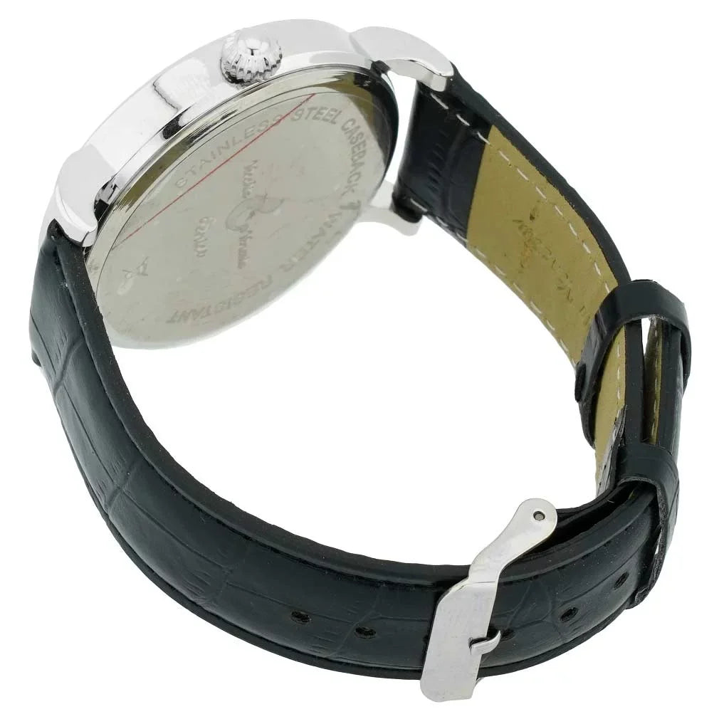 Men's With Black and Watch Murano White Band GlassOfVenice - Leather Millefiori Glass