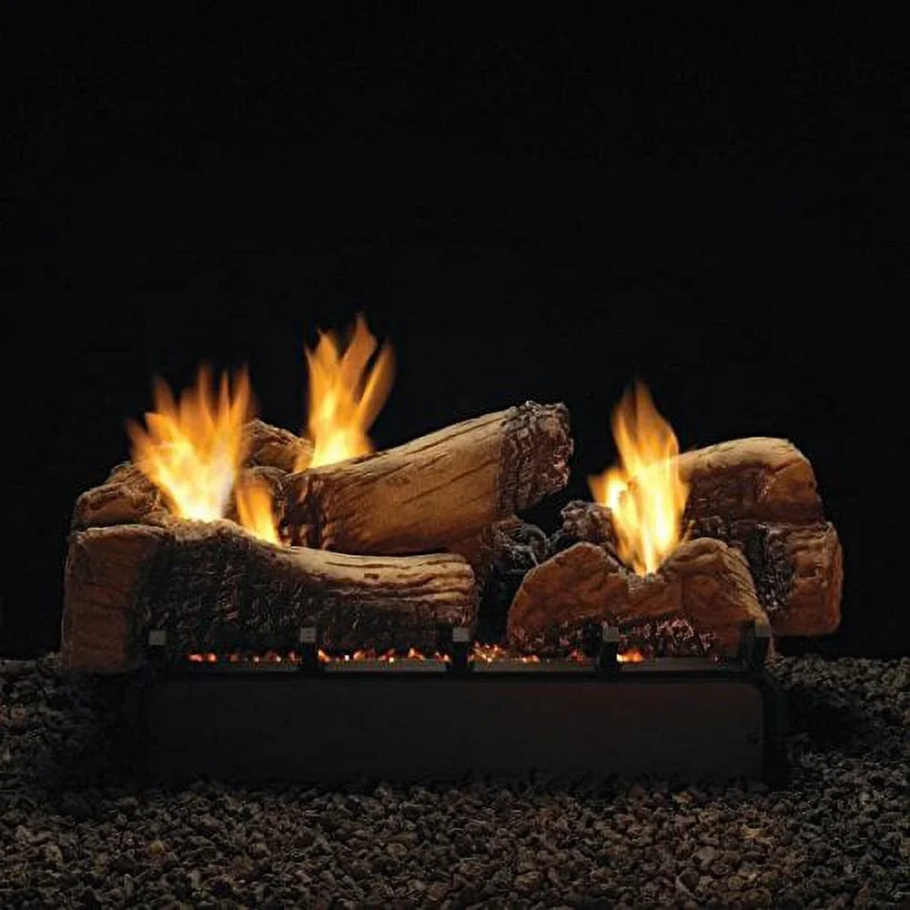 Glaze Logset VF/V Slope Vista with 30" River Stone NG Burner, MV