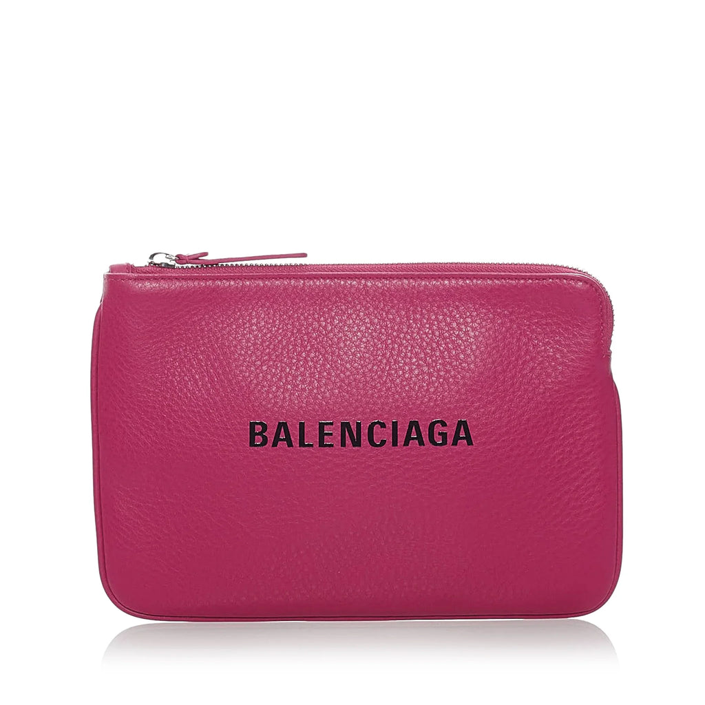 Pink Calf XS (Good) Authenticated Leather Balenciaga Pouch Everyday Women Pre-Owned