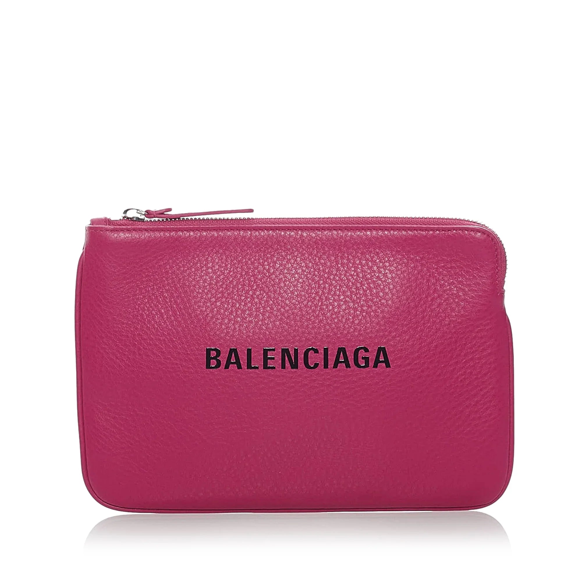 Pink Calf XS (Good) Authenticated Leather Balenciaga Pouch Everyday Women Pre-Owned