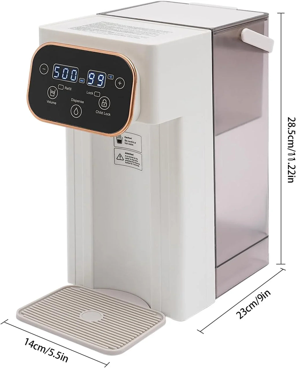 High With Setting Lock Hot Dispenser Volume 12 liquid Temp MIDUO 8 & Safety Instant Filter Temperatures