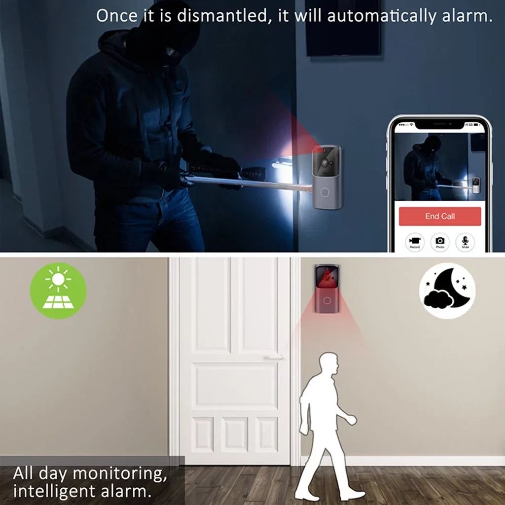 Doorbell Wifi Audio Motion Operated Ios&Android Camera Vision & Speaker Hd Wireless Night Doorbell Video for