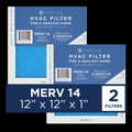 Filter Air Medify 2-Pack) HEPA Particles 14, 12x12x1 Pleated (MERV 95% Cleaning Air