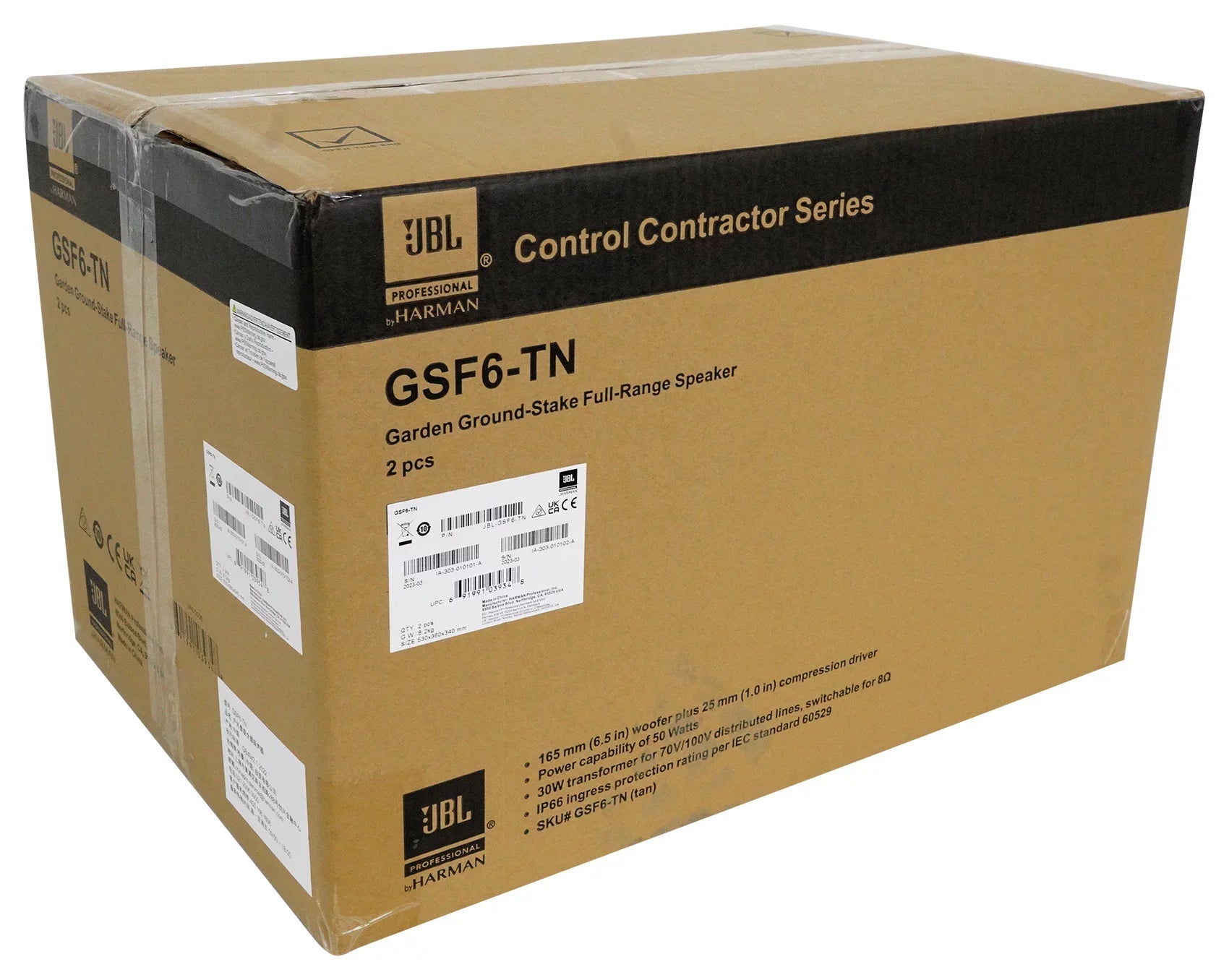 Speakers+Amp Commercial Landscape 70v (16) 6.5" Stake/Wall GSF6-TN JBL Ground
