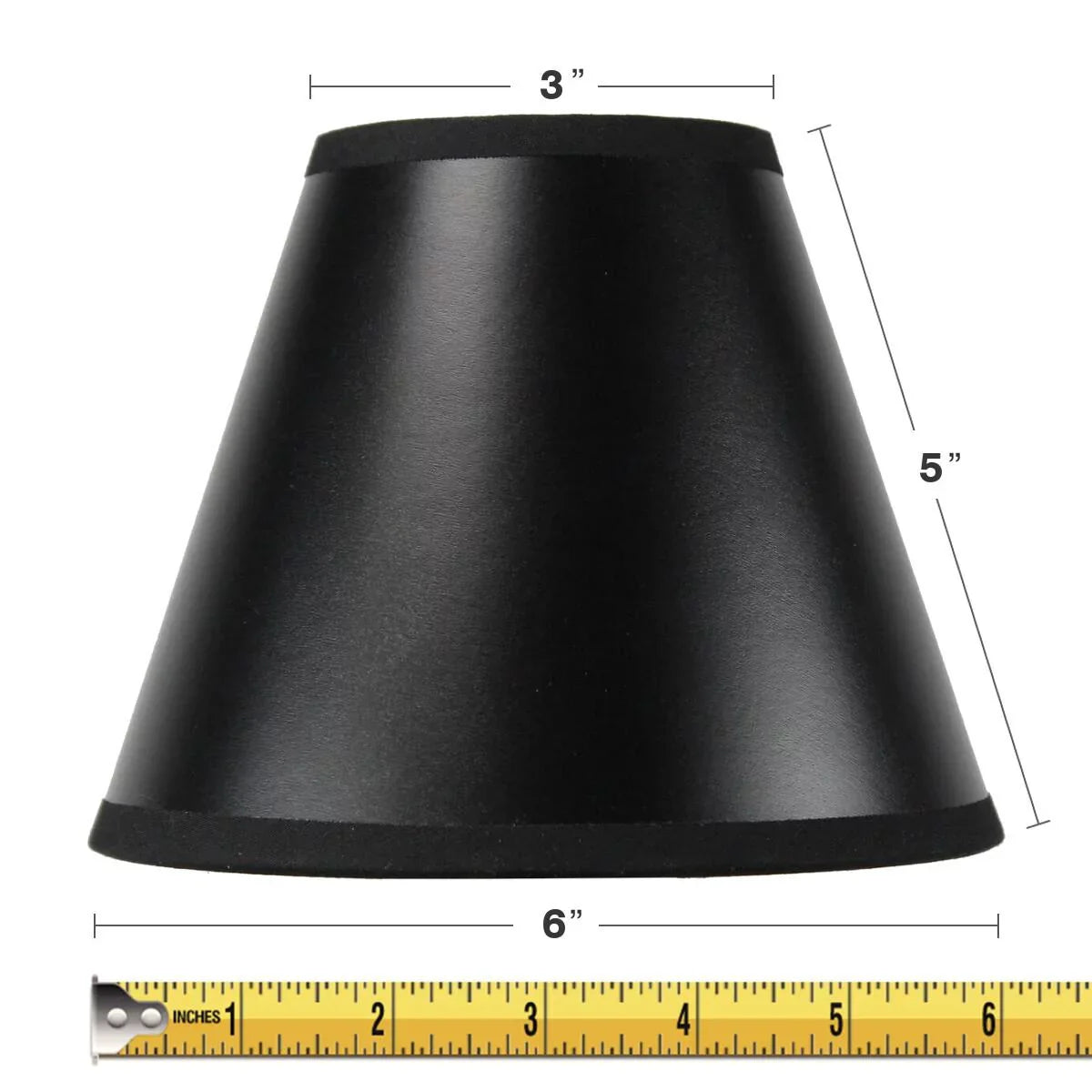 Set Black Parchment Clip Chandelier 6 of 3x6x5 Candle Lamp Gold-Lined Shade