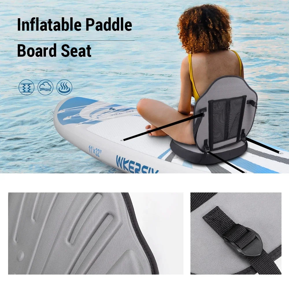 Kayak Paddle Accessory Seat Board Back with Detachable Kayaking Seat Inflatable Comfortable Support Adjustable WKERSIY