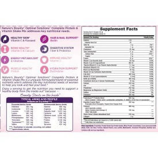 Vanilla, Powder 1 Protein Bounty Nature's Optimal Solutions With Collagen, Lb