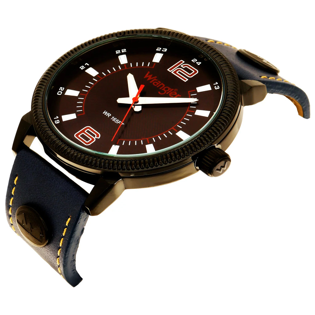 Blue 48.5mm Black Strap Watch Dial, Wrangler