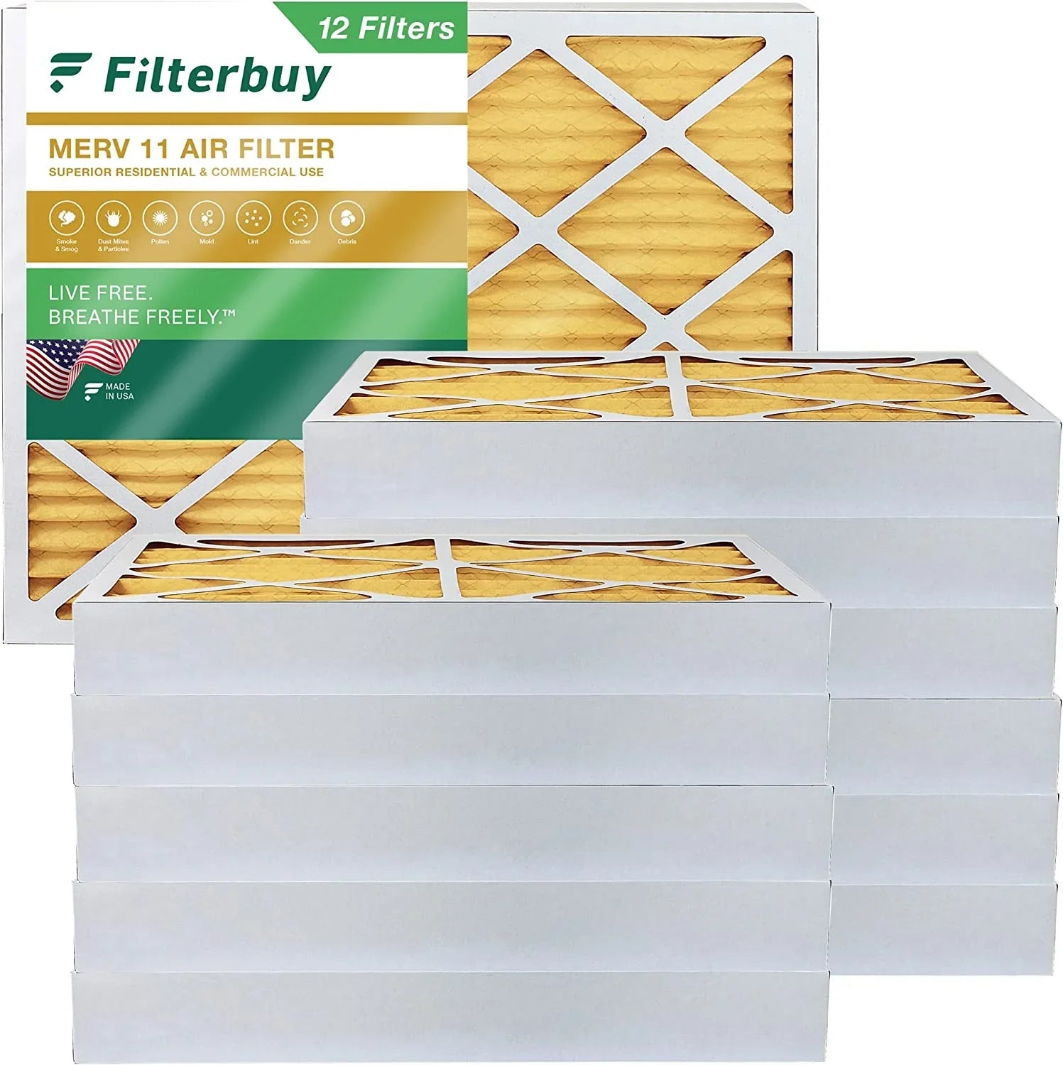 Filters HVAC (12-Pack) Pleated 11 16x20x4 Air Furnace Filterbuy AC MERV