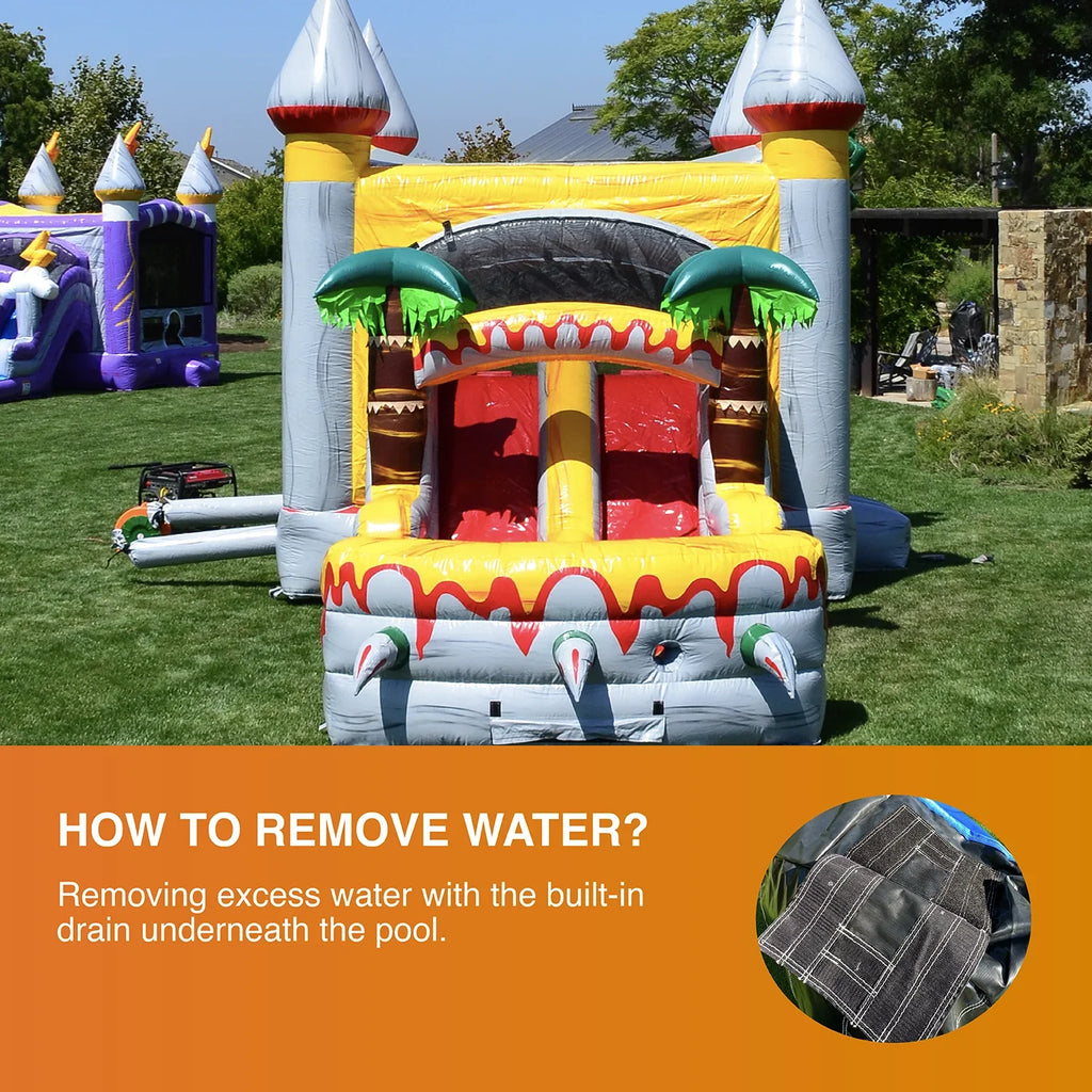 and House Slide for Kids Commercial and JumpOrange Grade Pool Adults Blower), (with Bounce liquid T-Rex