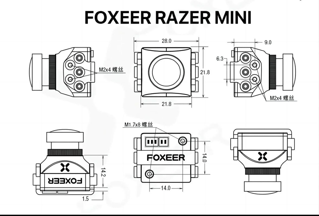 Natural Mini Foxeer Degree Razer 2.1mm SoloGood NTSC Switchable 125 Lens Image PAL 4:3 1200TVL Definition Camera FPV