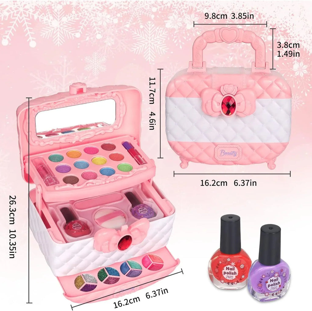 Girls, for Makeup Christmas Makeup Non-Toxic Kit Set Washable Girls & Frozen Makeup Toddler Kids 3-12 Pink Kids for Real Birthday Makeup Year Set, 24Pcs Olds Cosmetic Safe Gift, Toys