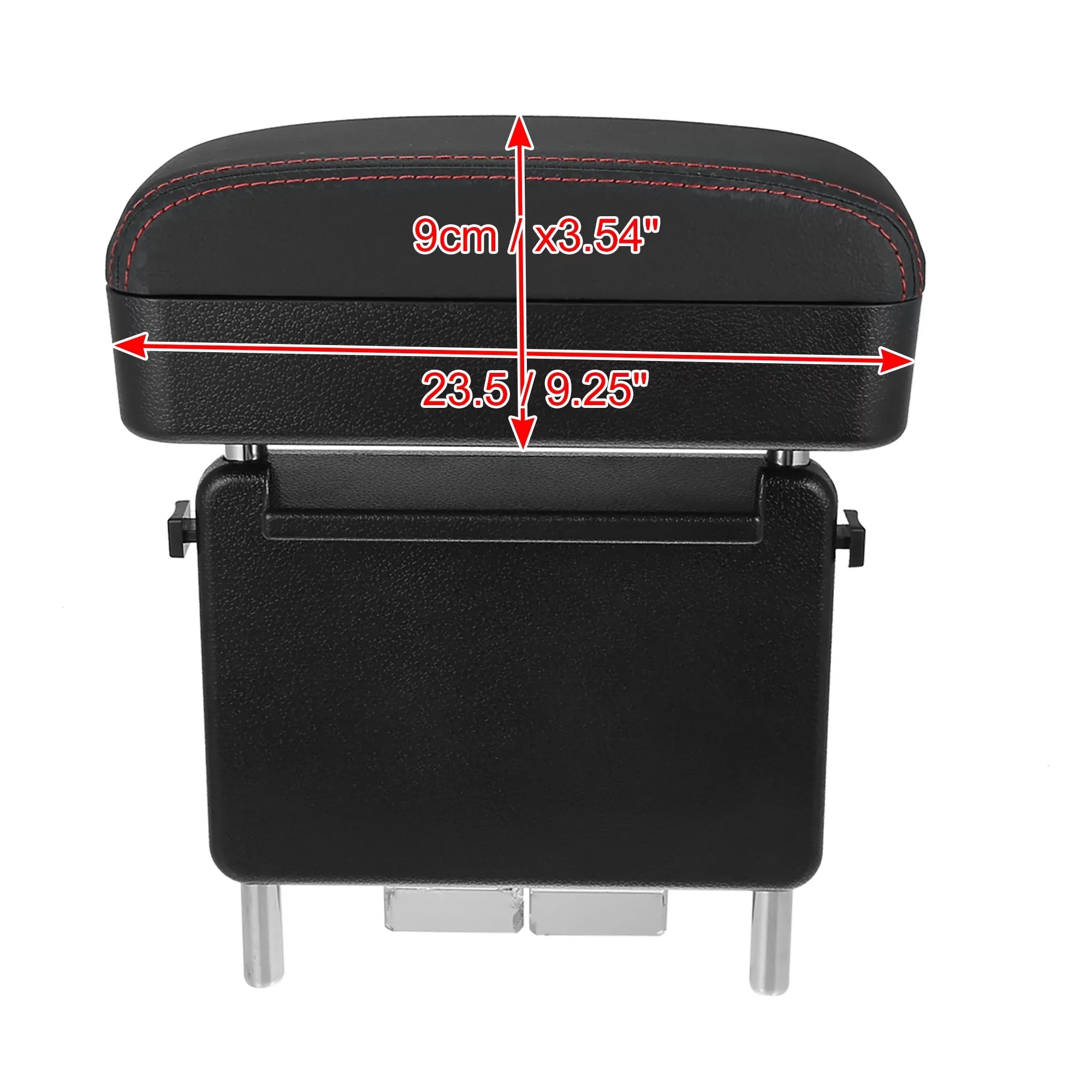 Armrest Leather Seat Armrest Armrest Red Organizer Box Black Adjustable Box with Center PU Extender Gap Storage Car Line