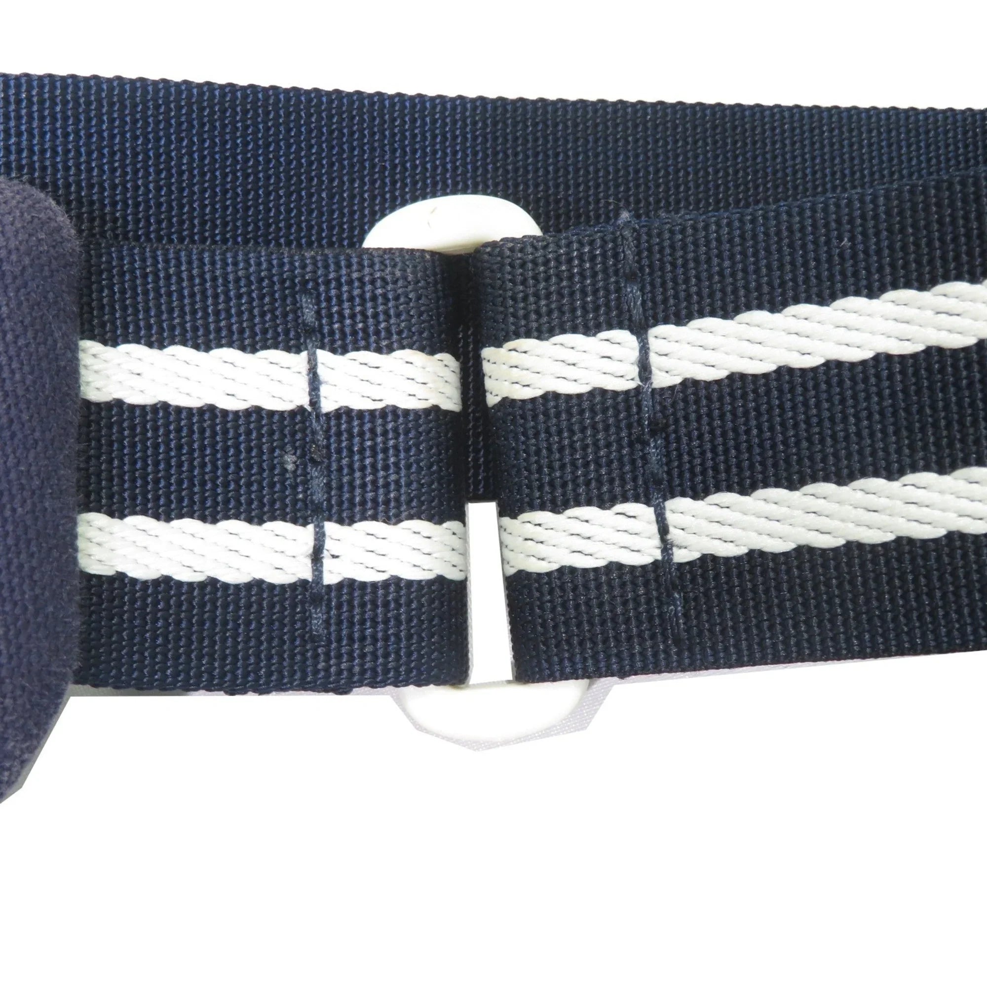 Sportsline Waist (Good) Navy/White Pre-Owned Body Canvas Women's Bag Men's