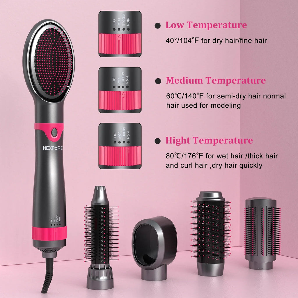 Suction Curler Styling Air Hair NEXPURE Multi-Head Multifunctional in Hot Dryer Ion Women Salon 5-in-1 Comb,Negative Tool, 5 Detachable for Hair Automatic 1